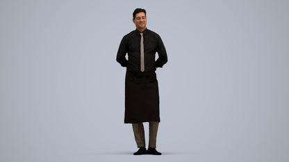 scanned 3D man hospitality, photogrammetry people for Enscape and V-Ray, standing pose render