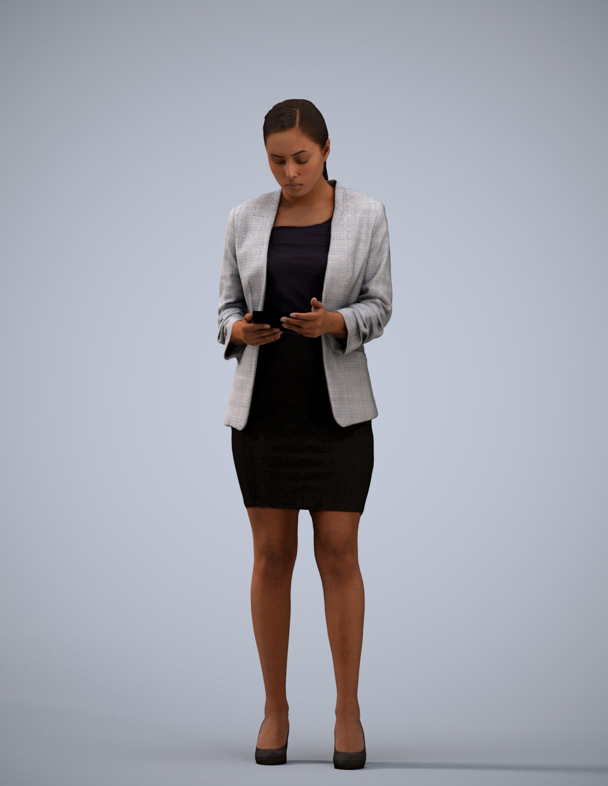3D people model woman business, scanned human for 3ds Max rendering