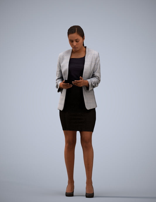 3D people model woman business, scanned human for 3ds Max rendering