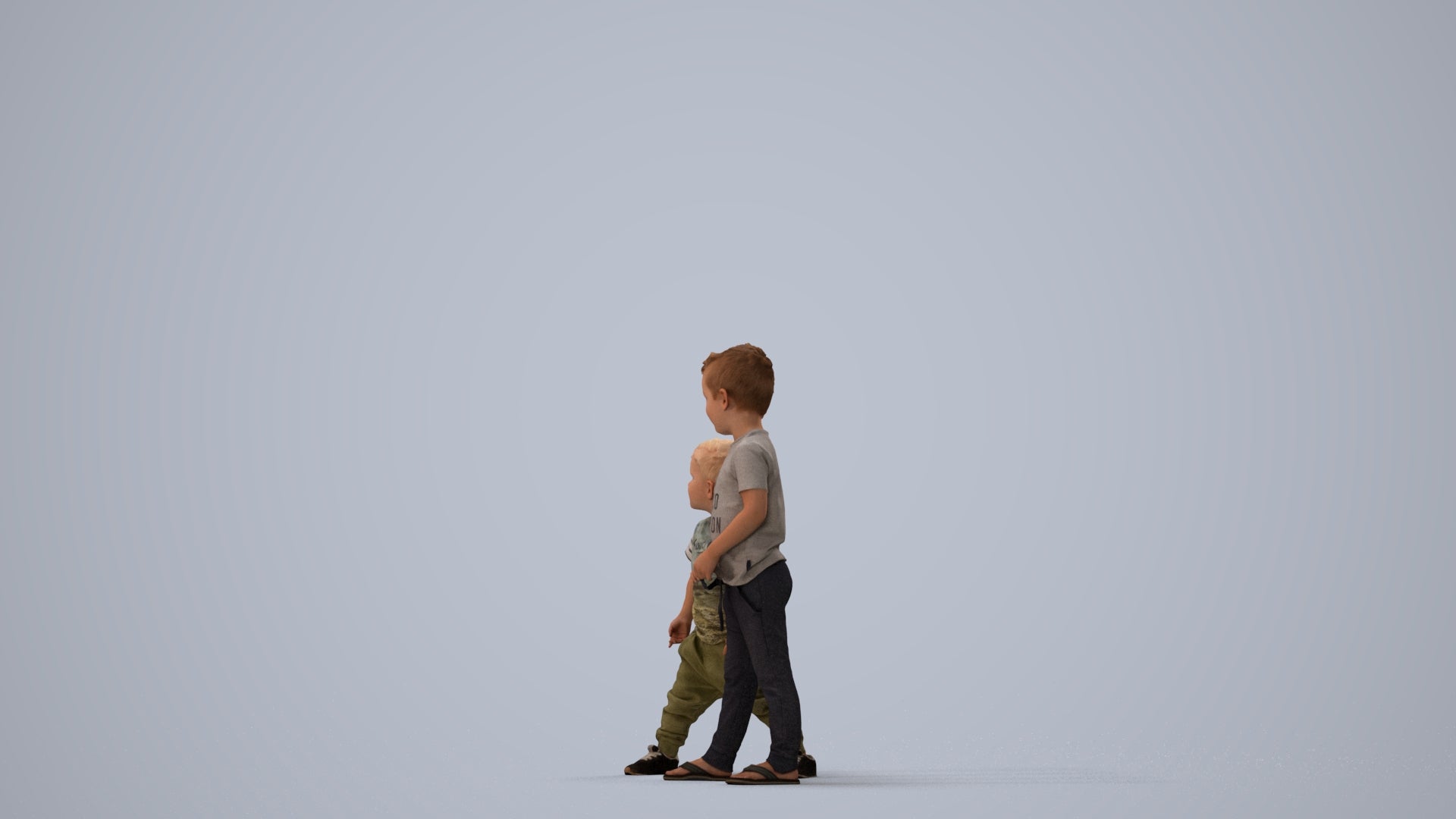 realistic 3D human boy casual kids, archviz people FBX OBJ for Blender, three-quarter view render