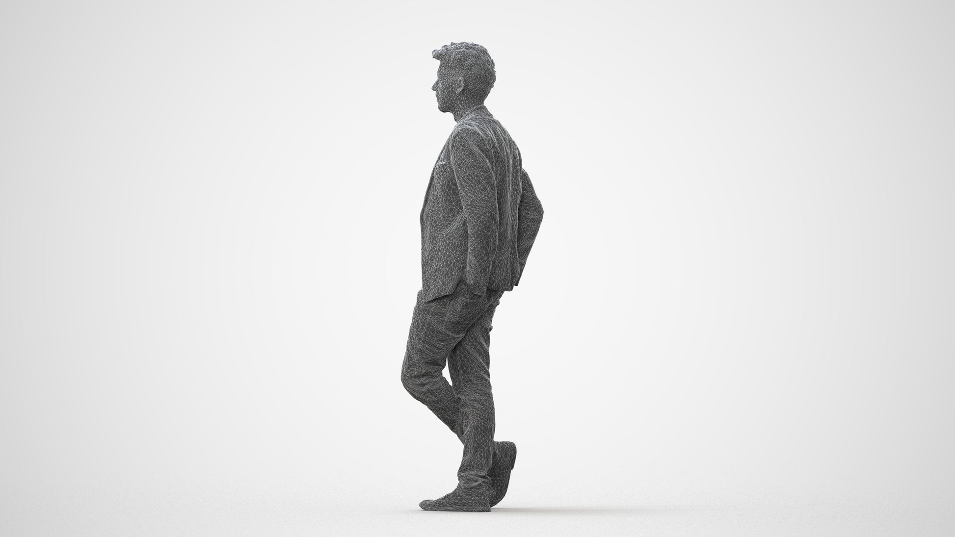 realistic 3D people man casual standing, render-ready for V-Ray and Corona, FBX OBJ, square thumbnail