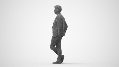 realistic 3D people man casual standing, render-ready for V-Ray and Corona, FBX OBJ, square thumbnail