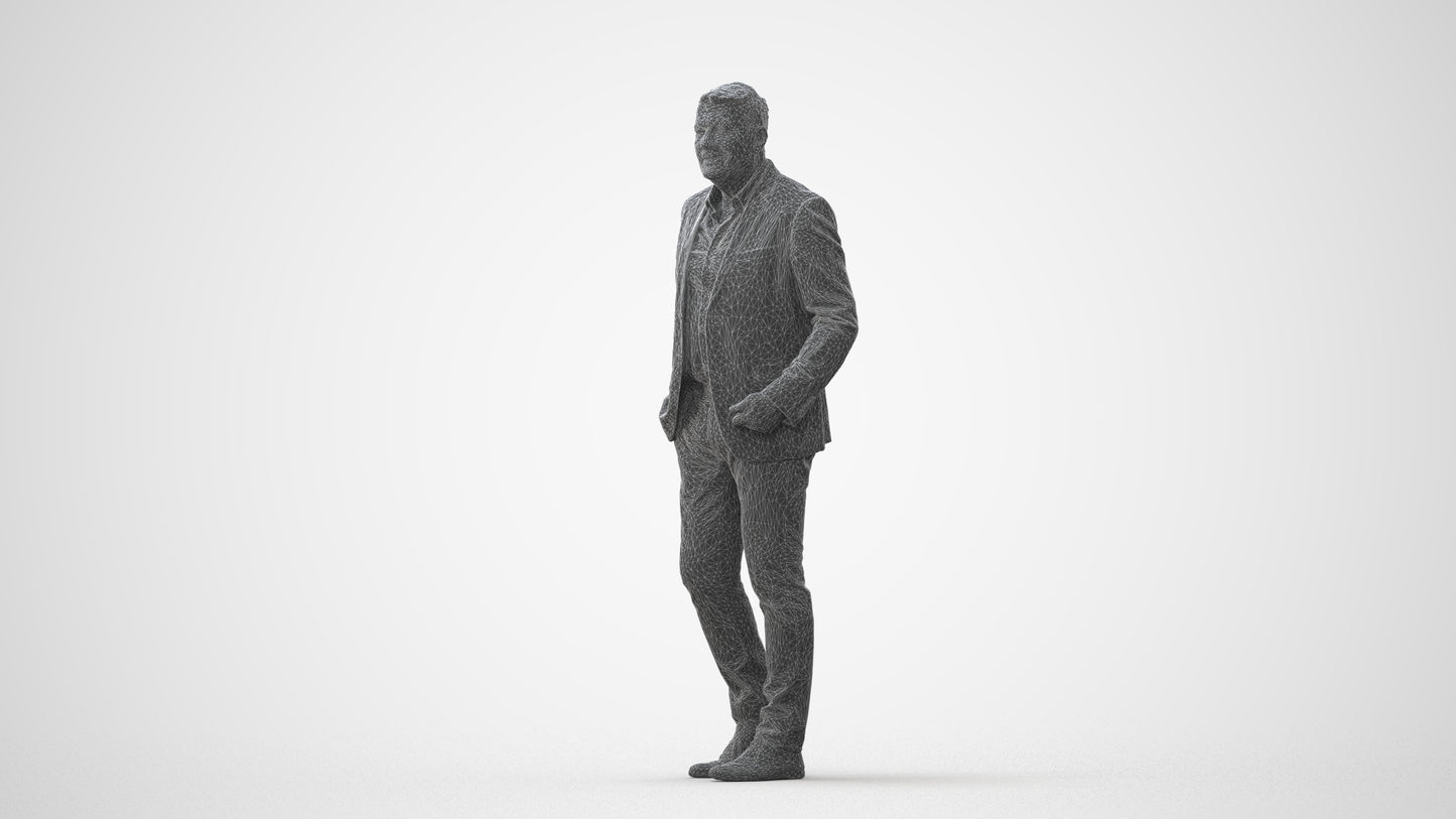 scanned 3D man business walking, photogrammetry people for Enscape and V-Ray, square thumbnail