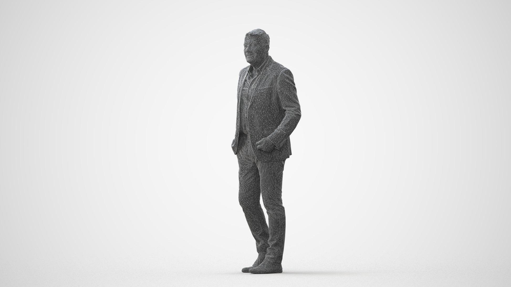 scanned 3D man business walking, photogrammetry people for Enscape and V-Ray, square thumbnail