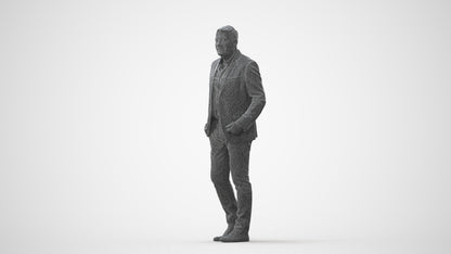 scanned 3D man business walking, photogrammetry people for Enscape and V-Ray, square thumbnail
