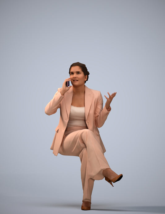 3D scanned woman business, photorealistic archviz people for Enscape and SketchUp