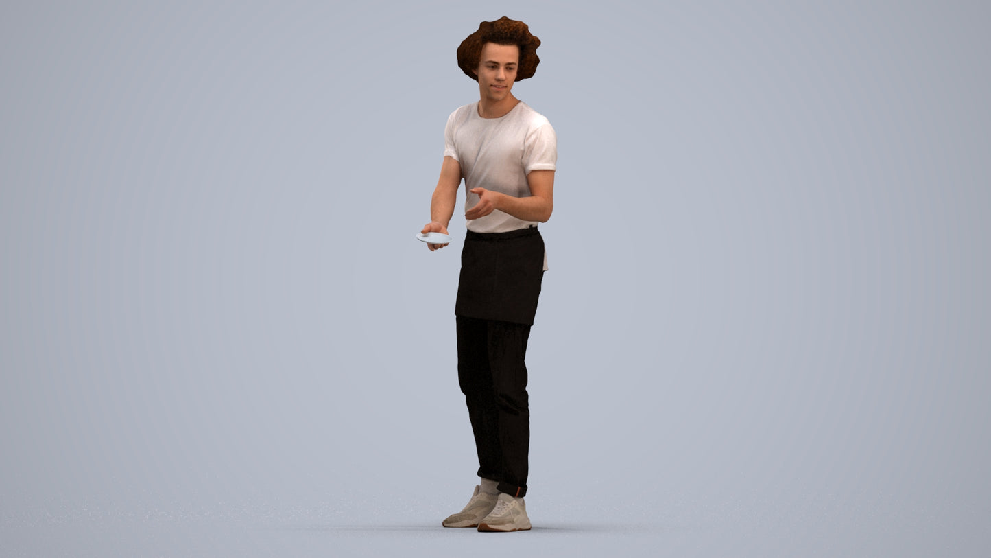 realistic 3D human man standing, archviz people FBX OBJ for Blender, standing pose render