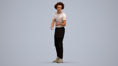 realistic 3D human man standing, archviz people FBX OBJ for Blender, standing pose render
