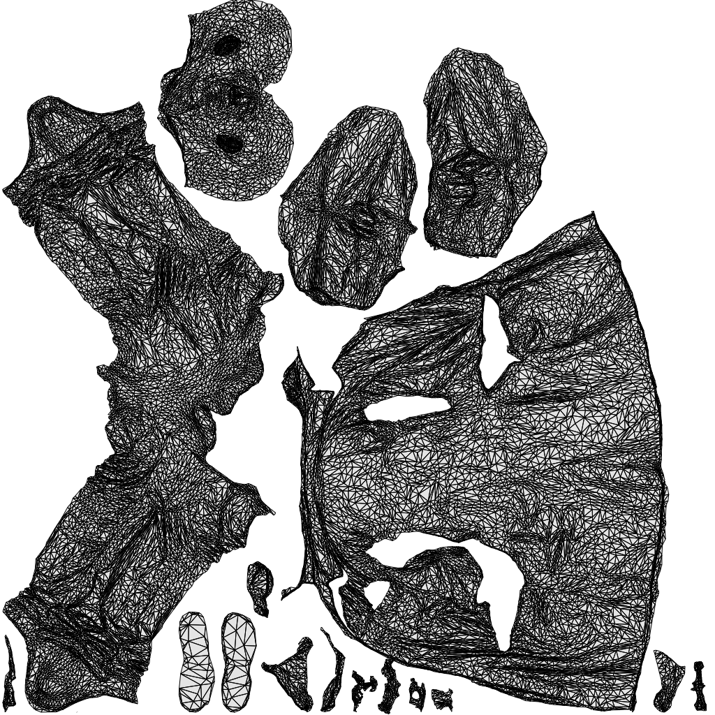 scanned 3D senior man medical, photogrammetry people for Enscape and V-Ray, wireframe top-down view