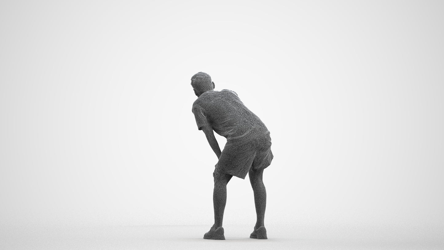 realistic 3D human man sport, archviz people FBX OBJ for Blender, wireframe front view