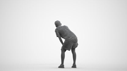 realistic 3D human man sport, archviz people FBX OBJ for Blender, wireframe front view