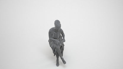photogrammetry 3D woman formal formalaffairs, realistic human model archviz FBX, wireframe three-quarter view