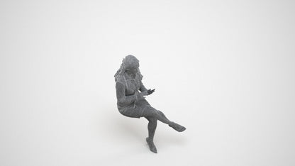 realistic 3D woman business, scanned archviz people for Blender and 3ds Max, wireframe three-quarter view