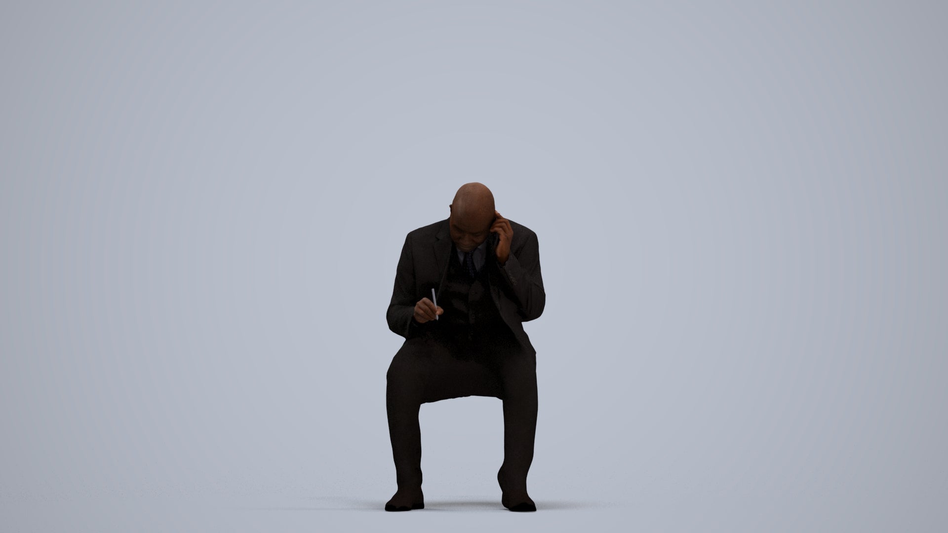 realistic 3D human man business, archviz people FBX OBJ for Blender, standing pose render