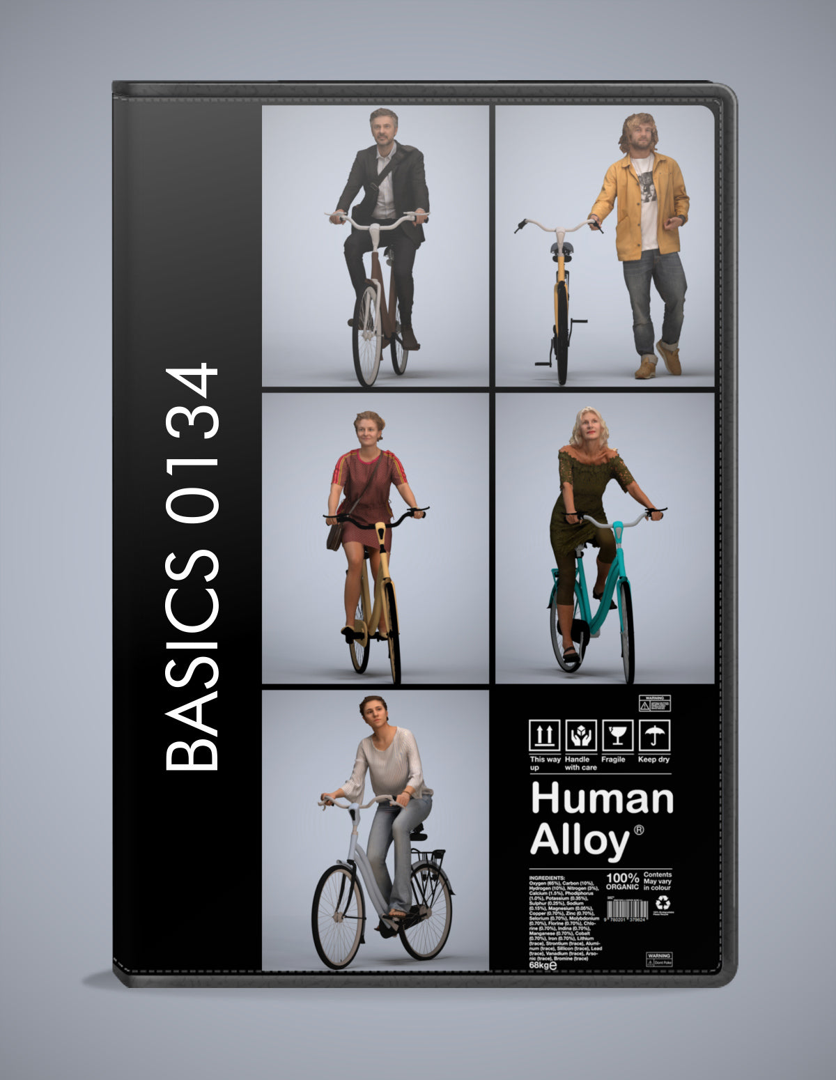 5x realistic 3D people cycling pack, scanned archviz collection for Blender and 3ds Max