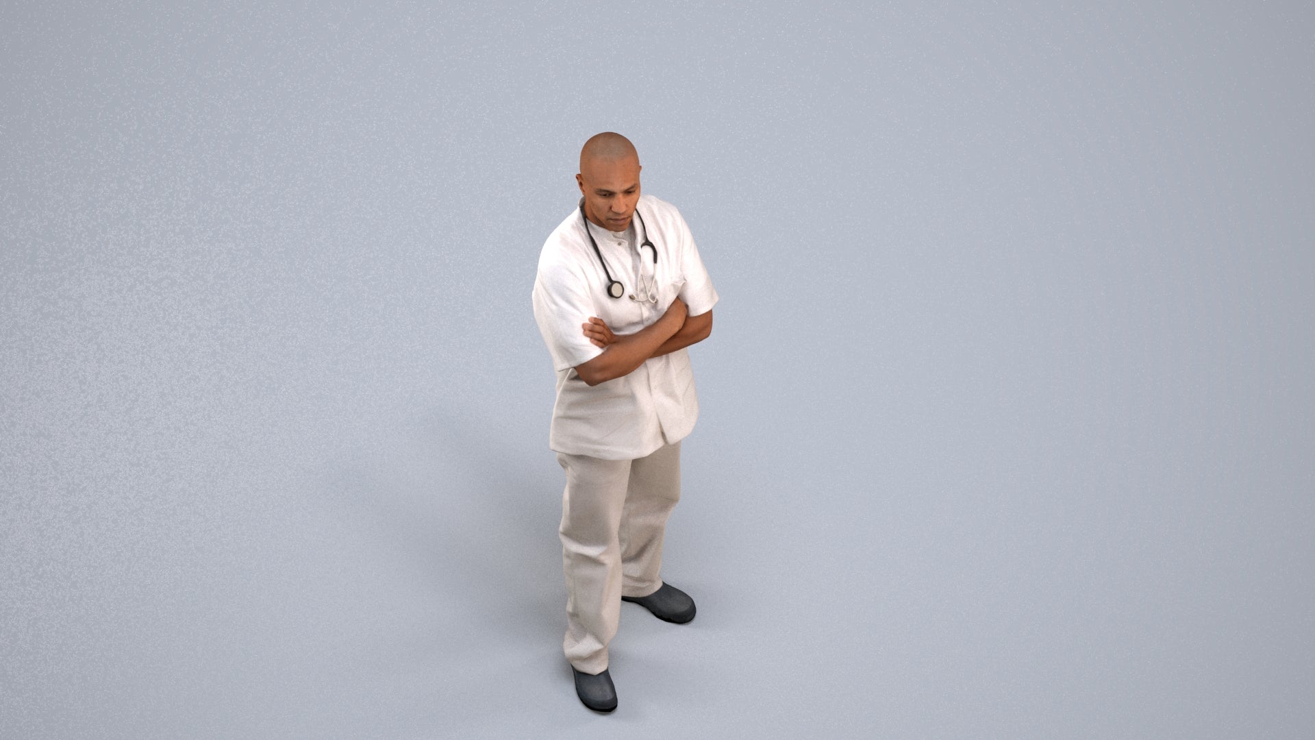 scanned 3D man medical, photogrammetry people for Enscape and V-Ray, back view render