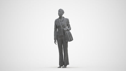 scanned 3D woman business mix, photogrammetry people for Enscape and V-Ray, three-quarter front view render