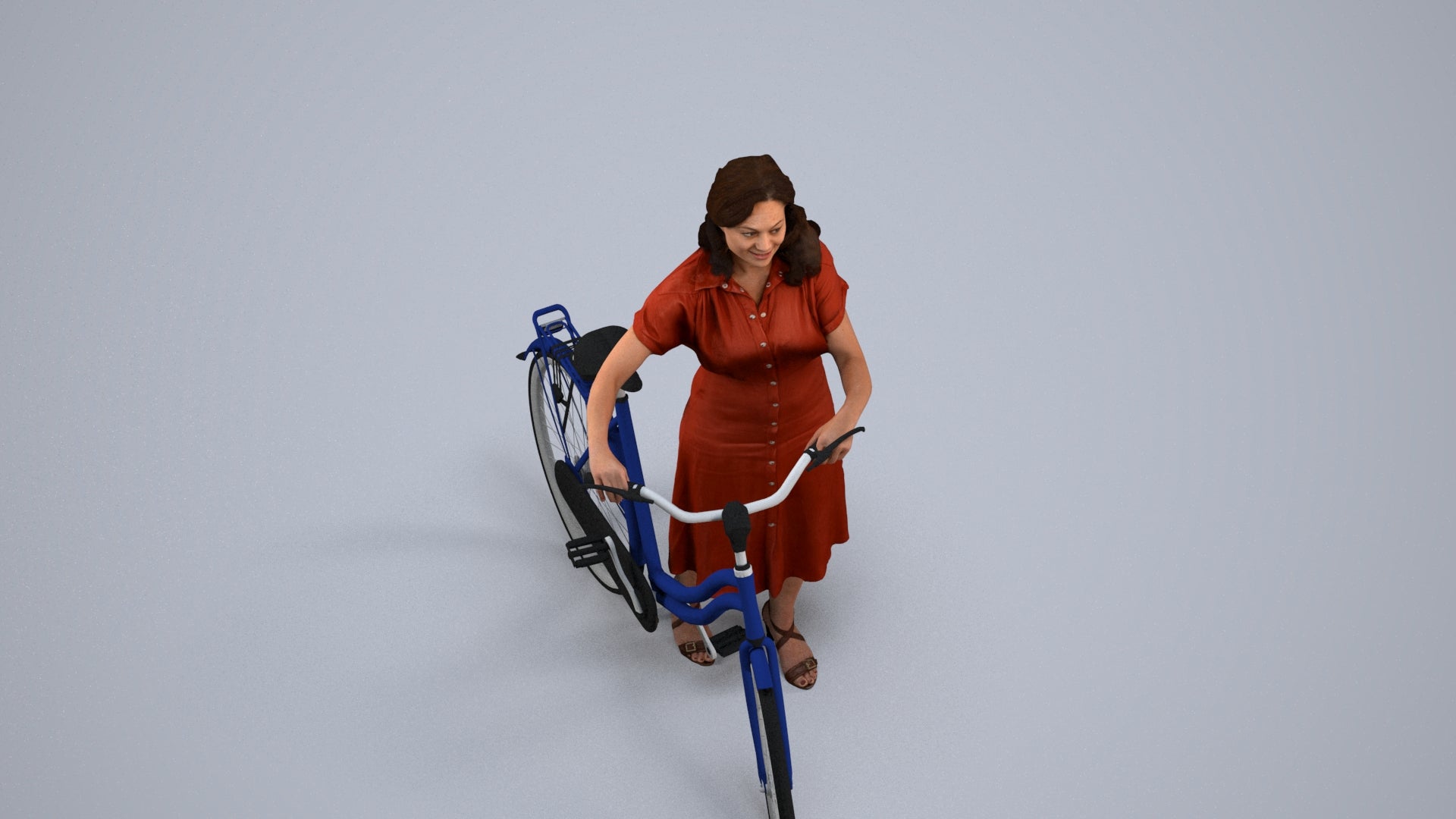 3D people model woman casual mix, scanned human for 3ds Max rendering, back view render