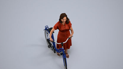 3D people model woman casual mix, scanned human for 3ds Max rendering, back view render
