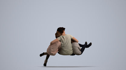 realistic 3D girl casual kids, scanned archviz people for Blender and 3ds Max, front view render