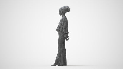 3D scanned woman standing casual, photorealistic archviz people for Enscape and SketchUp, square thumbnail