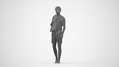 realistic 3D people man sport, render-ready for V-Ray and Corona, FBX OBJ, wireframe back view