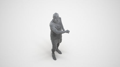 photogrammetry 3D man sport, realistic human model archviz FBX, wireframe three-quarter view