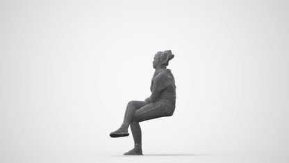 3D scanned boy sitting casual, photorealistic archviz people for Enscape and SketchUp, square thumbnail