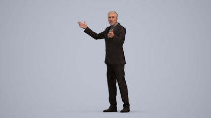 realistic 3D people man business, render-ready for V-Ray and Corona, FBX OBJ, standing pose render