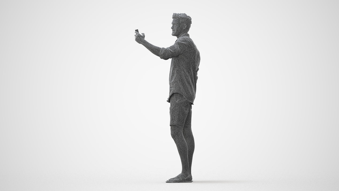 photogrammetry 3D man casual standing, realistic human model archviz FBX, square thumbnail