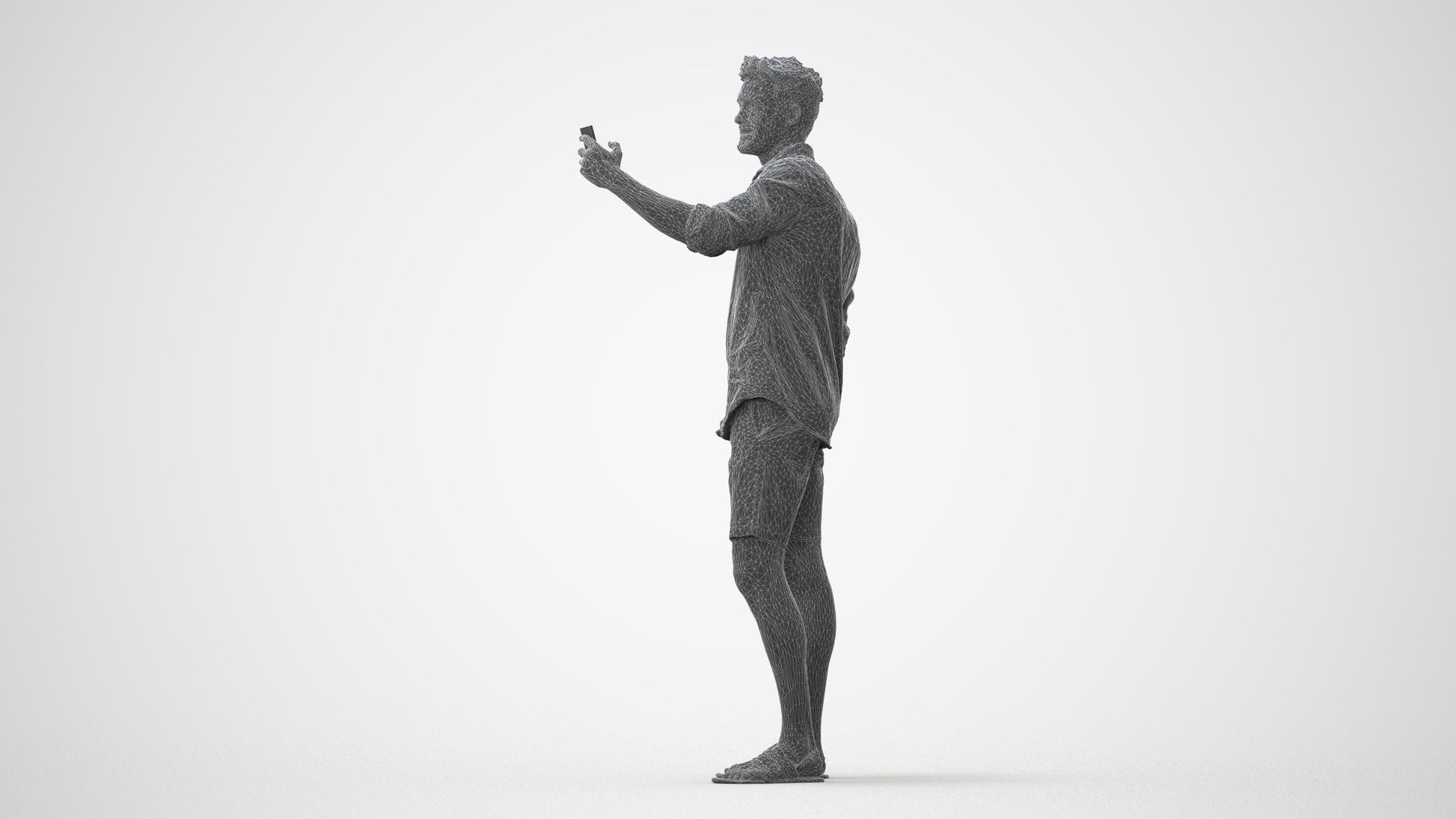 photogrammetry 3D man casual standing, realistic human model archviz FBX, square thumbnail