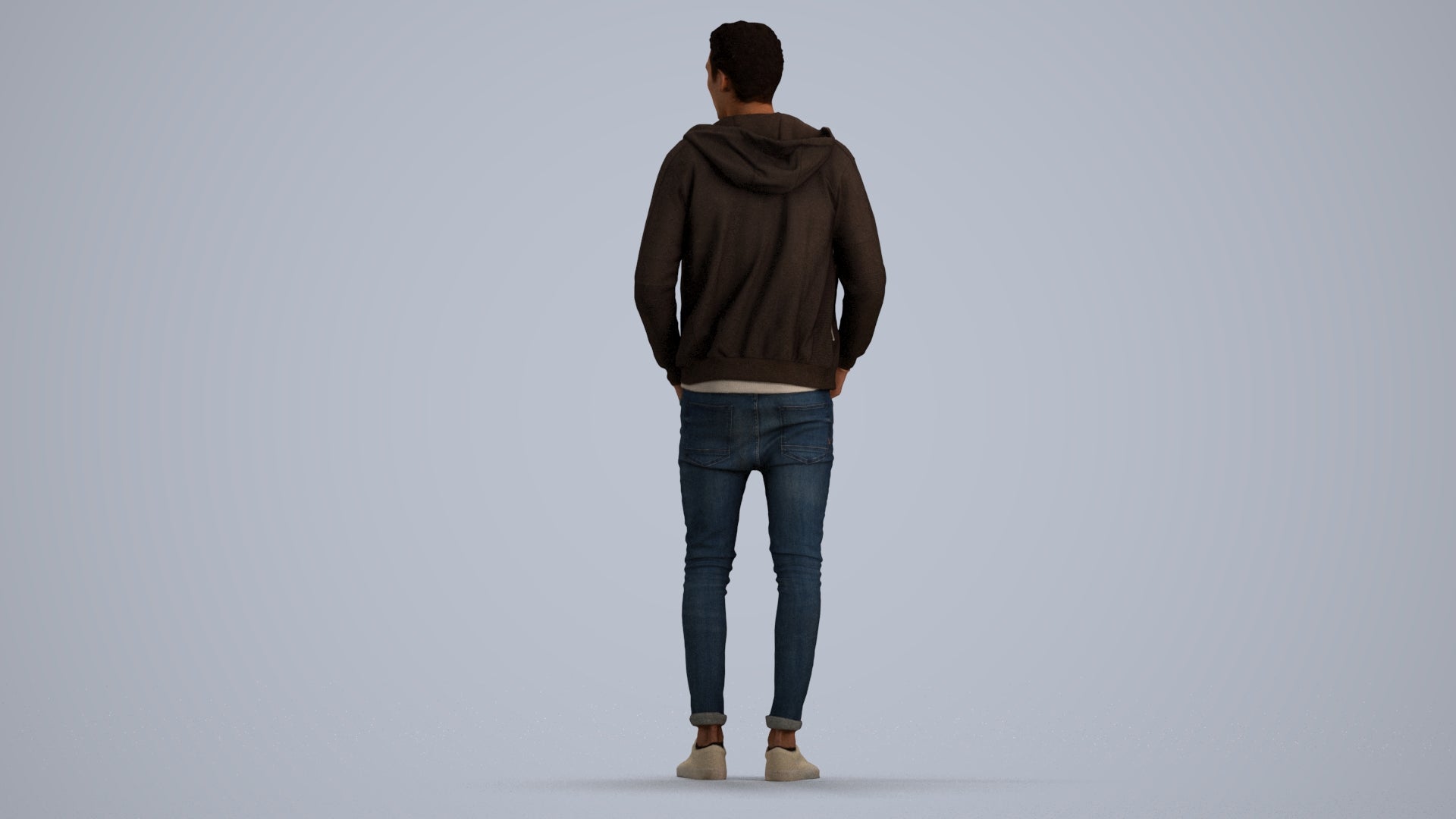 realistic 3D people man casual standing, render-ready for V-Ray and Corona, FBX OBJ, front view render