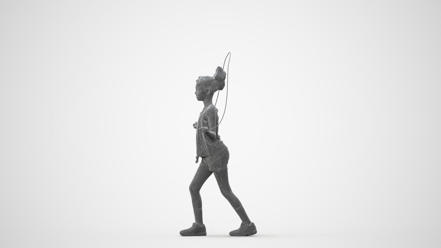 scanned 3D girl sport kids, photogrammetry people for Enscape and V-Ray, square thumbnail