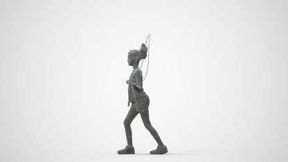 scanned 3D girl sport kids, photogrammetry people for Enscape and V-Ray, square thumbnail