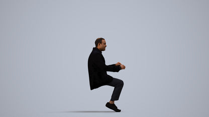 realistic 3D man business, scanned archviz people for Blender and 3ds Max, side view render