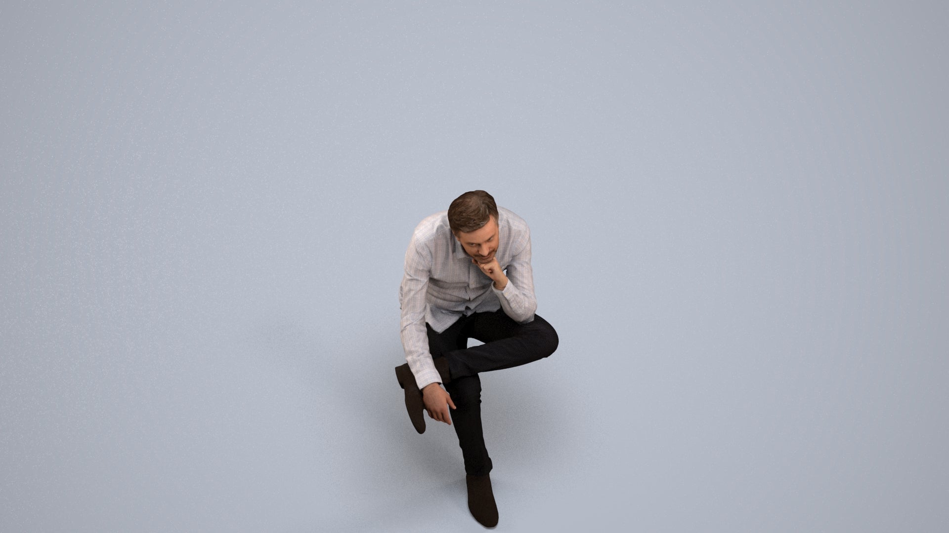 3D scanned man business, photorealistic archviz people for Enscape and SketchUp, back view render