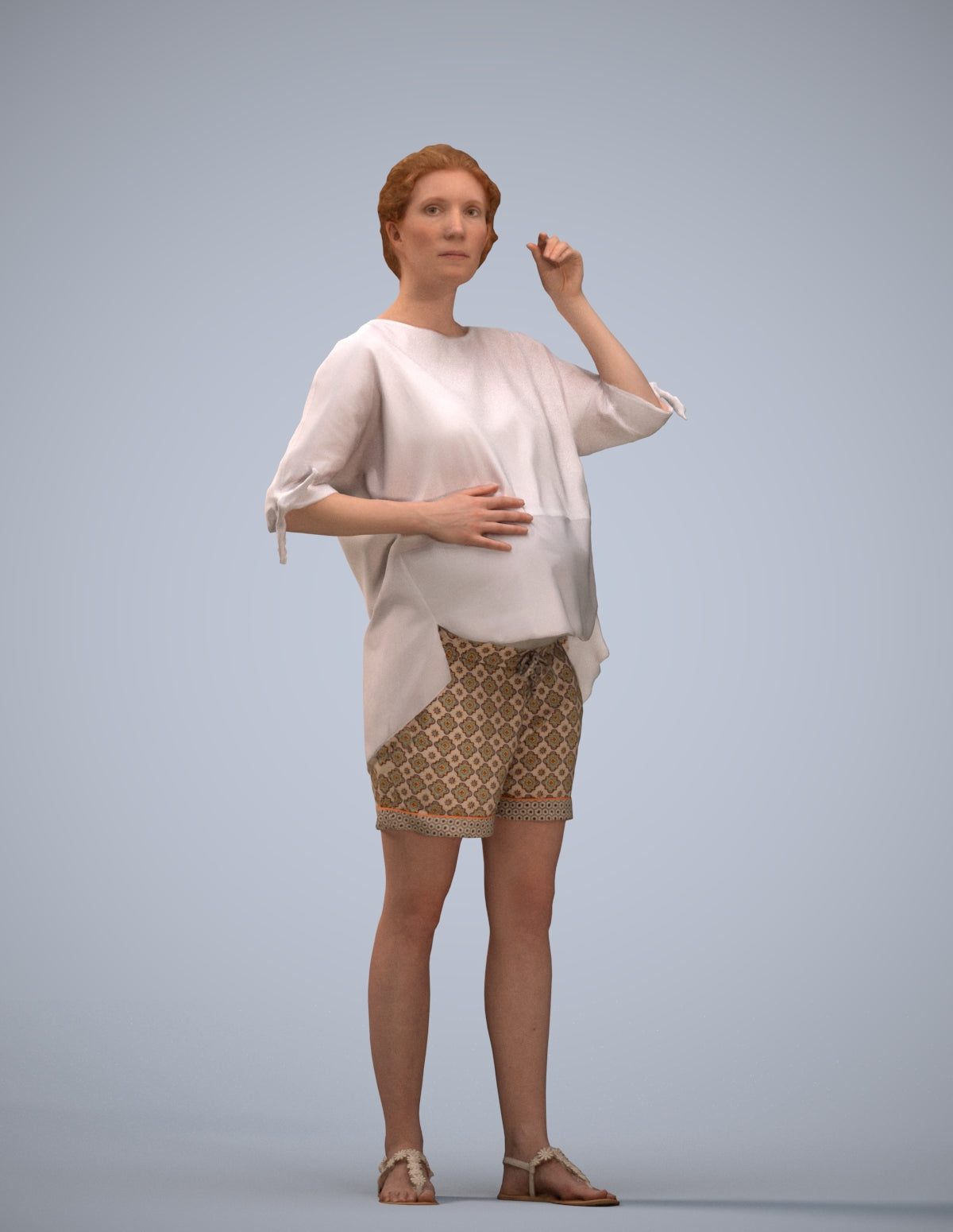 realistic 3D people woman casual standing, render-ready for V-Ray and Corona, FBX OBJ