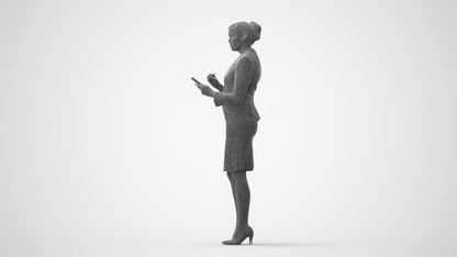 scanned 3D woman hospitality, photogrammetry people for Enscape and V-Ray, square thumbnail