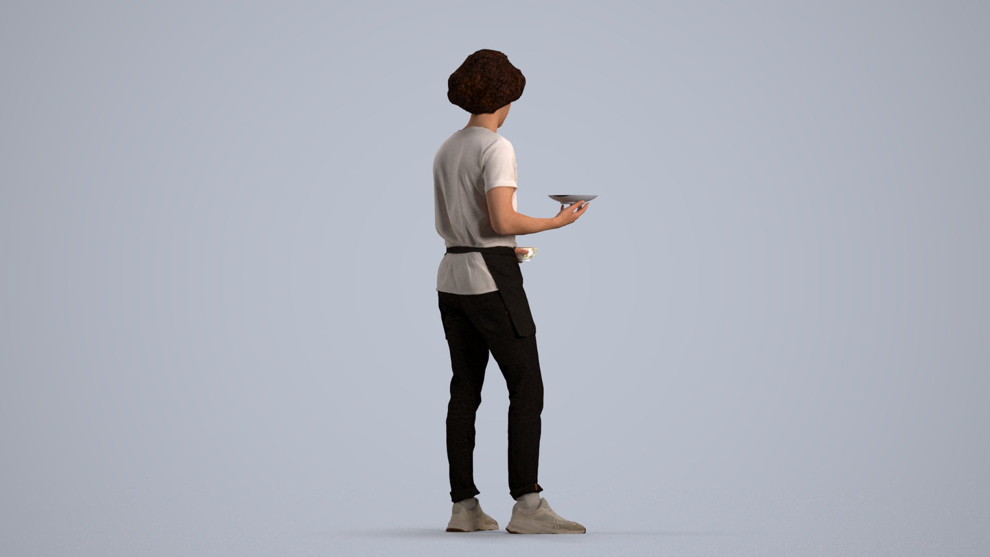 realistic 3D people man standing, render-ready for V-Ray and Corona, FBX OBJ, front view render