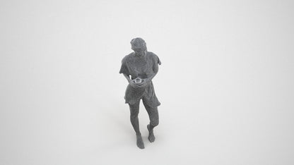 3D people model woman bathroom, scanned human for 3ds Max rendering, wireframe three-quarter view