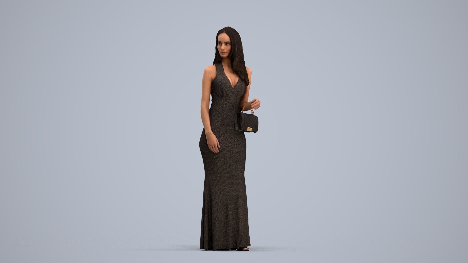 scanned 3D woman formal formalaffairs, photogrammetry people for Enscape and V-Ray, standing pose render