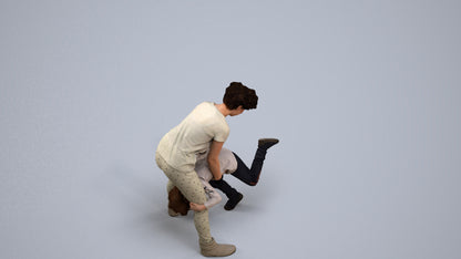 photogrammetry 3D girl kids, realistic human model archviz FBX, back view render