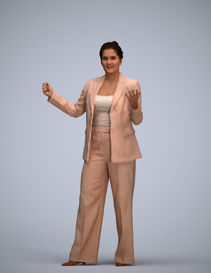 realistic 3D human woman business, archviz people FBX OBJ for Blender