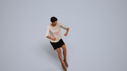 3D scanned woman driving casual, photorealistic archviz people for Enscape and SketchUp, back view render