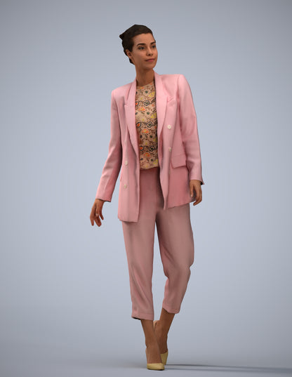 realistic 3D people woman business walking, render-ready for V-Ray and Corona, FBX OBJ
