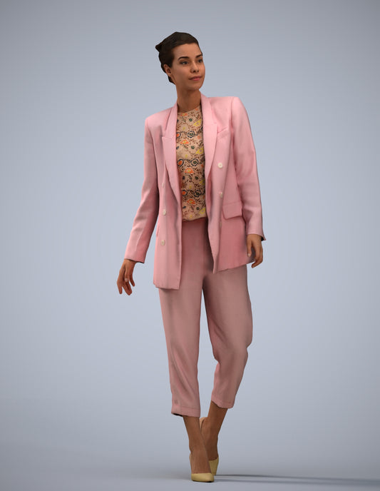 realistic 3D people woman business walking, render-ready for V-Ray and Corona, FBX OBJ