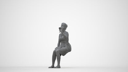 3D scanned woman formalaffairs formal, photorealistic archviz people for Enscape and SketchUp, wireframe back view