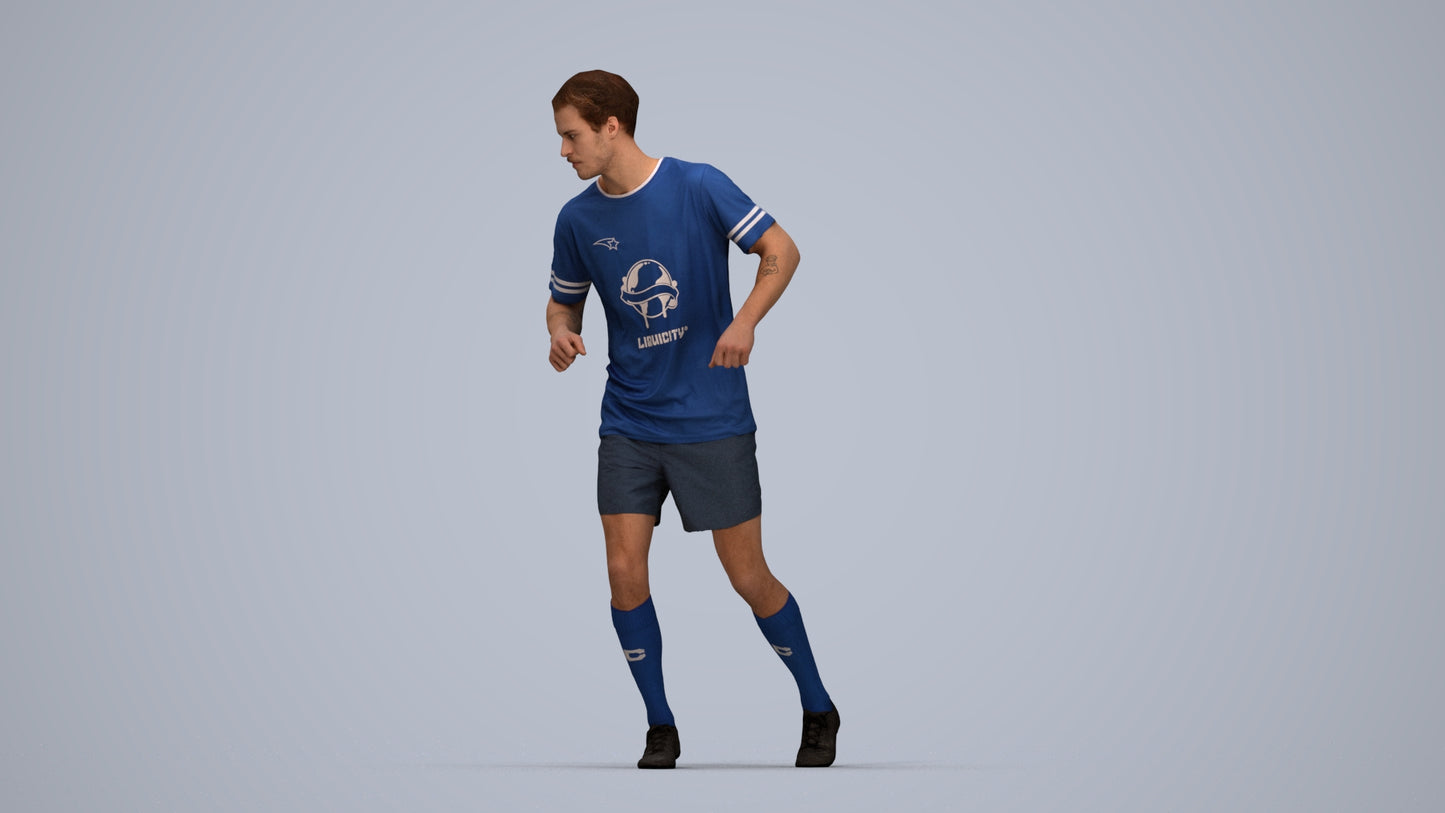 realistic 3D man sport, scanned archviz people for Blender and 3ds Max, top-down view render