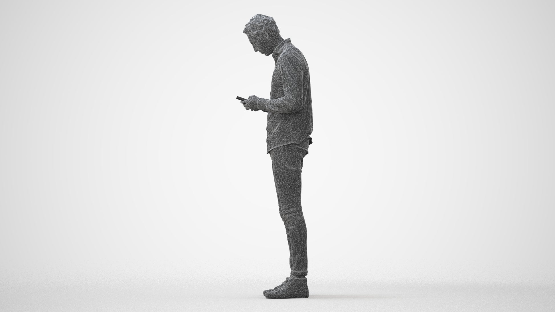 3D people model man casual standing, scanned human for 3ds Max rendering, square thumbnail