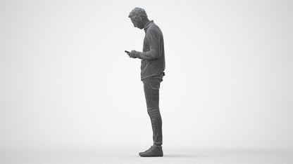 3D people model man casual standing, scanned human for 3ds Max rendering, square thumbnail